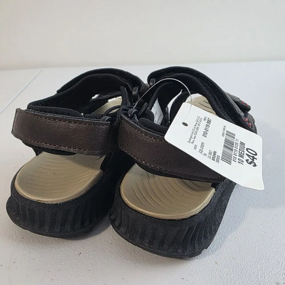 Thereabouts Toddler Size 10 Boys Sandals Brown Open Strap Lil Gulf Kids Youth